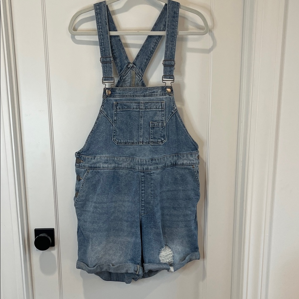 Lane Bryant Light Blue Denim Short Overalls